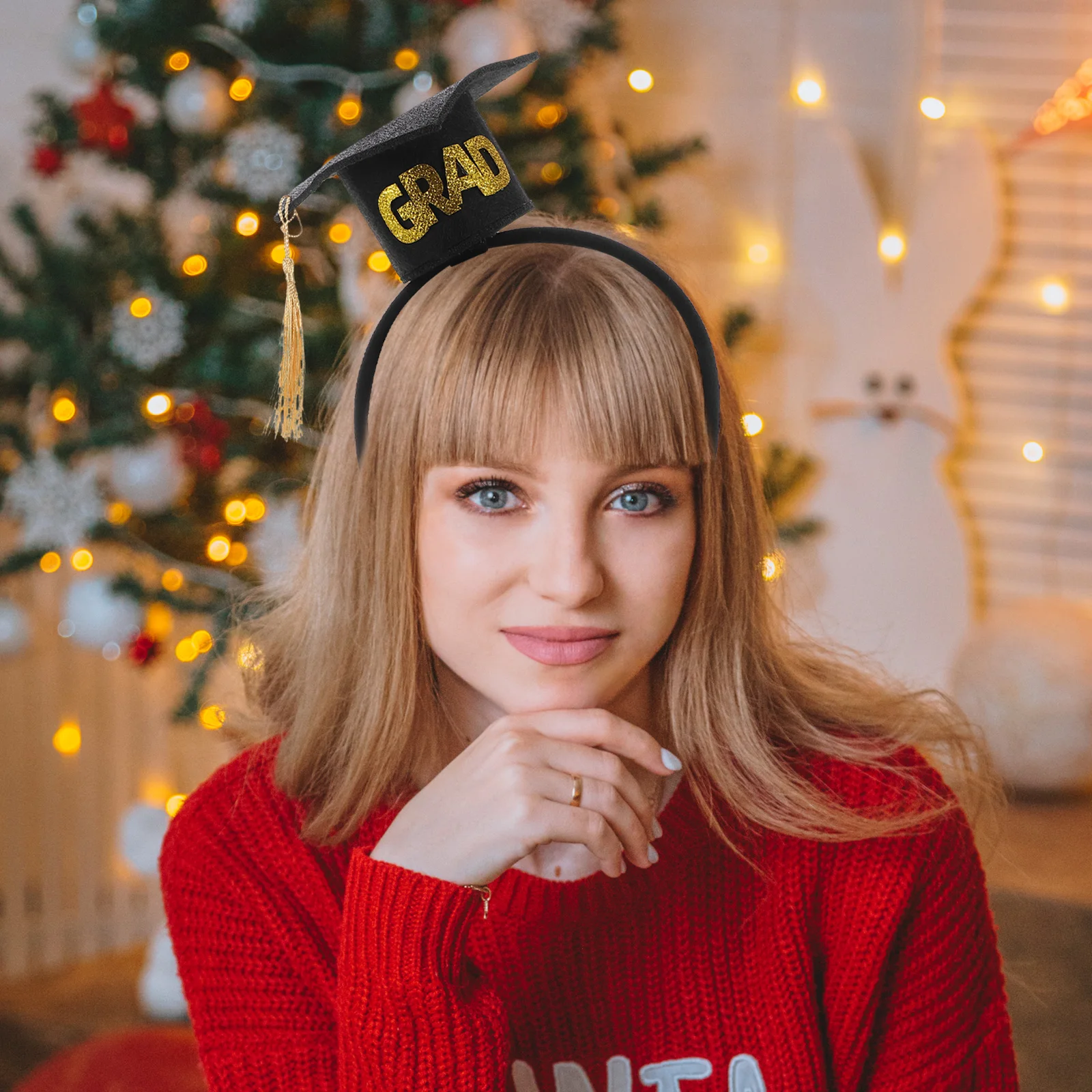Cerimônia de formatura bandana borla elegante argola de cabelo para penteados longos e curtos não tecido festa de formatura evento de casamento