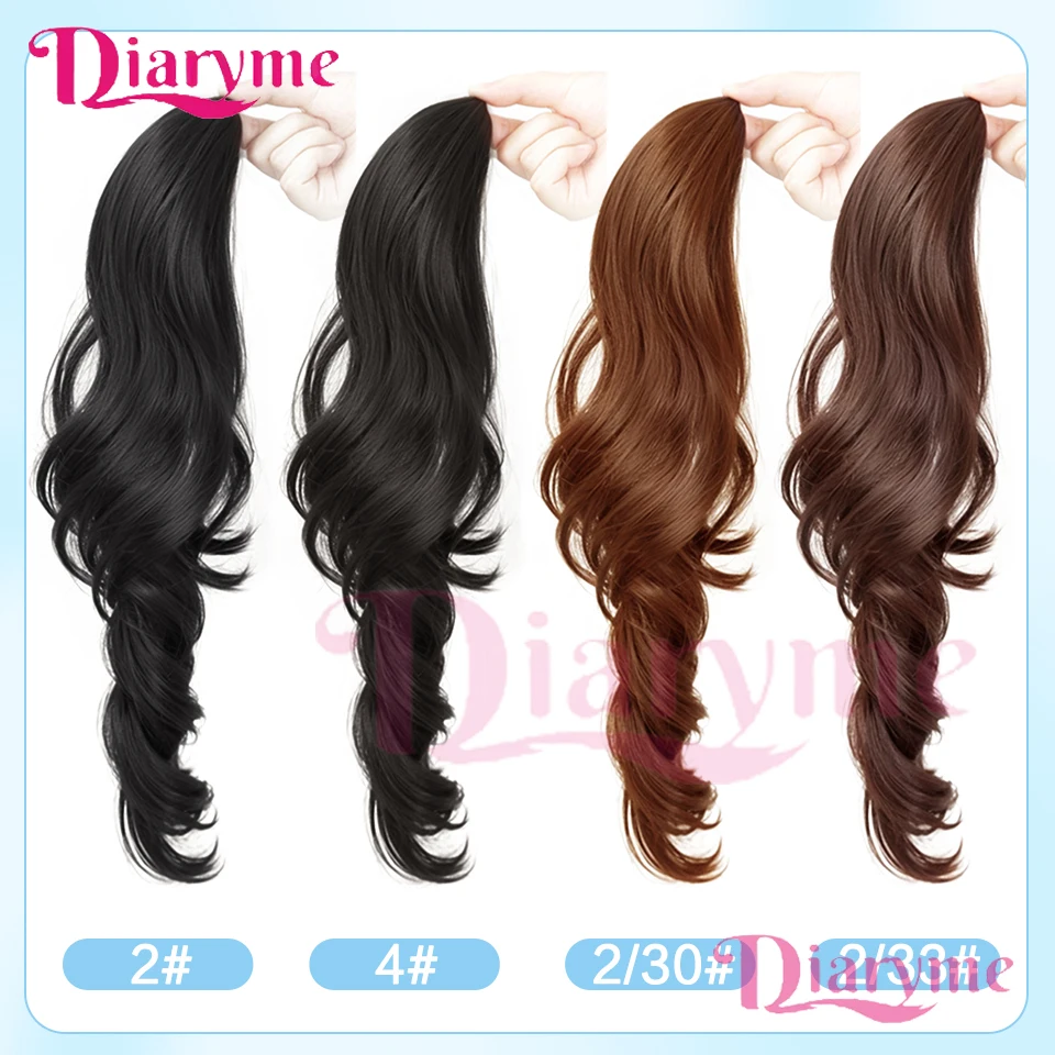 Parrucca sintetica con coda di cavallo, stile clip, parrucca con coda di cavallo riccia ondulata legata lateralmente, adatta per le donne da indossare nei festival quotidiani