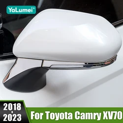 For Toyota Camry XV70 70 2018 2019 2020 2021 2022 2023 Stainless Car Outside Rearview Mirror Trim Molding Cover Sequin Sticker