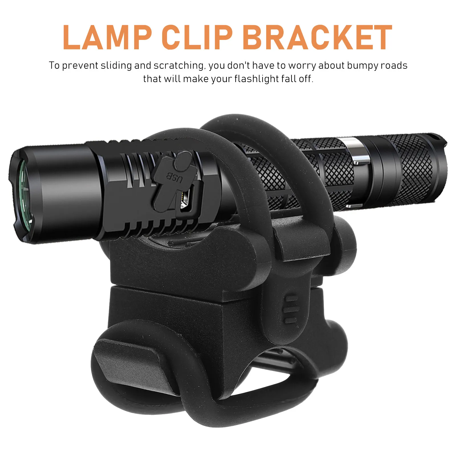 Bike Flashlight Holder 360° Rotatable Anti-Slip Mount for Mountain Cycling Light Stand