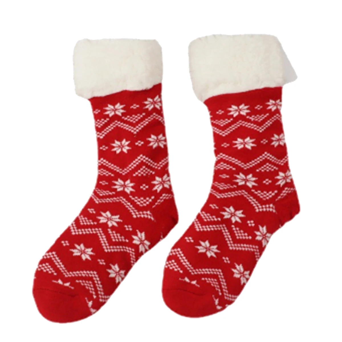 Winter Anti-slip Thickened Christmas Floor Socks Women's Christmas Woolen Socks Nordic Warm Thick Fabric Slippers DN