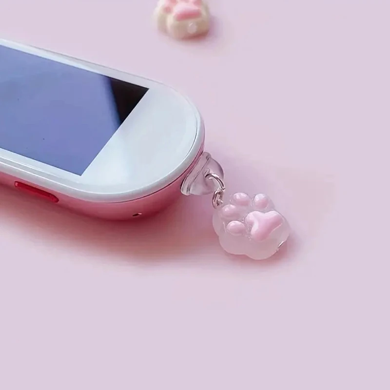1pc Cute Cat Claw Phone Dust Plug Pendant Suitable For IPhone For Samsung Type-C Interface Dust Plug Accessory Decoration