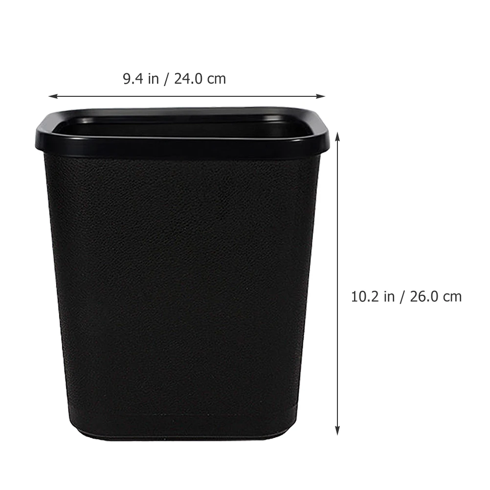 

Thickened Trash Can Without Lid Rectangular Plastic Bin Cans Room for Black Bathroom