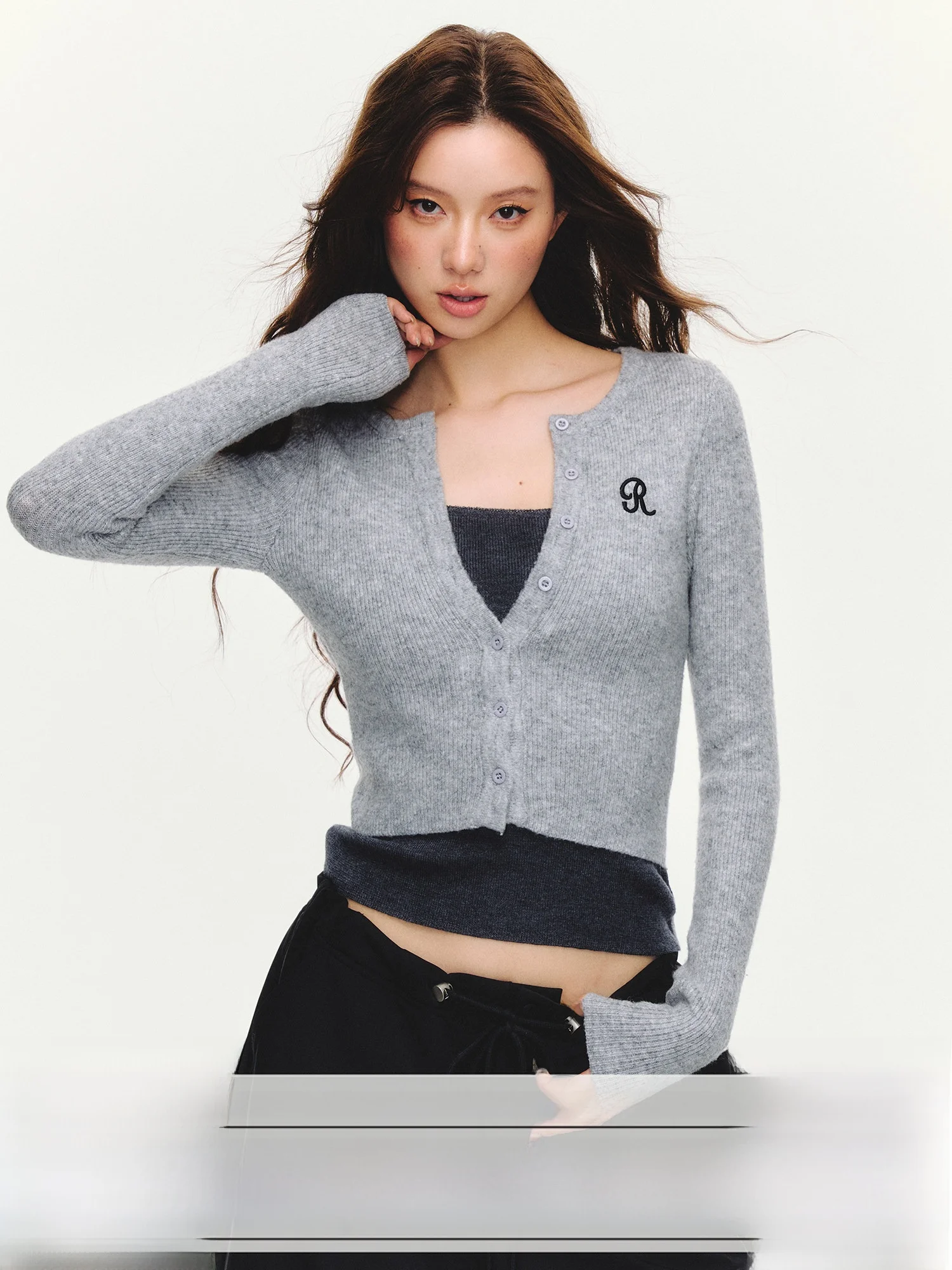 

ay Knitted Long Sve Women's Top Slim Fit Inner Wear Base Layer Long Sve Sweater 0PASSION Commute Sle Korean Version