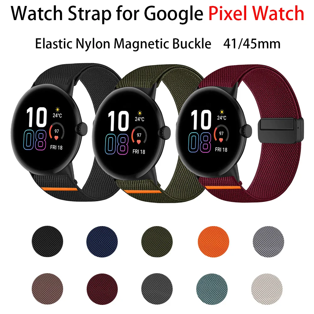 

Эластичный нейлоновый ремешок для часов Google Pixel Watch 4 3 41 мм 45 мм Pixel Watch 1 2 с магнитной пряжкой