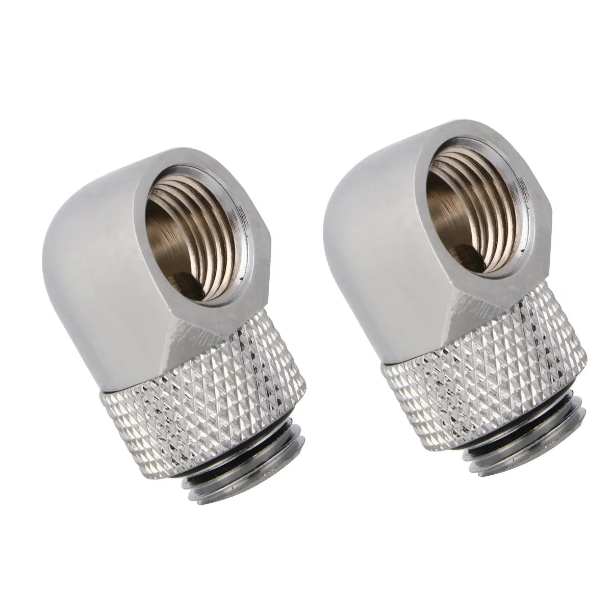 G1 Quarter Inch 90 Degree Rotary Brass Water Cooling Adapter 2 Pack Hose Pipe Connector for Rigid PETG Tube