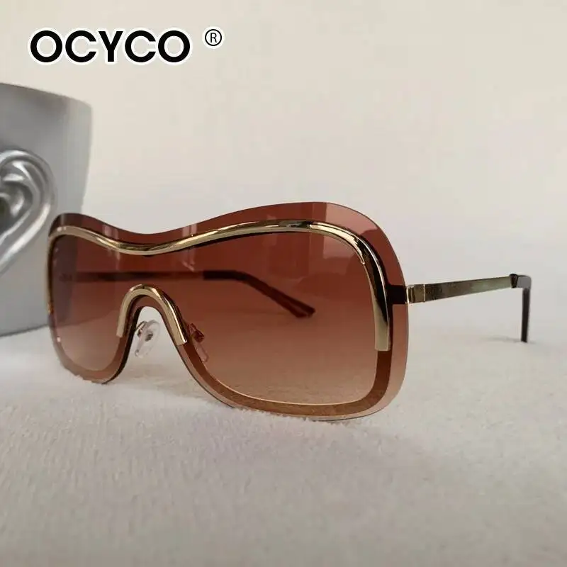 OCYCO 2026 Sonnenbrille: Neue modische, stilvolle, randlose Metall-Sonnenbrille für Herren und Damen – coole Pose, trendiges Design – Detail 3