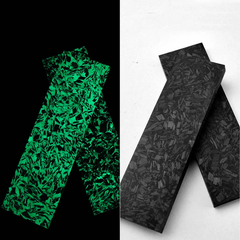 Verde Marmorizado cf Carbon Fiber Board Noctilucent Esmagado Material de Resina de Carbono Punho de Mármore Faca Faça Você Mesmo Tamanhos 1pc Preto e