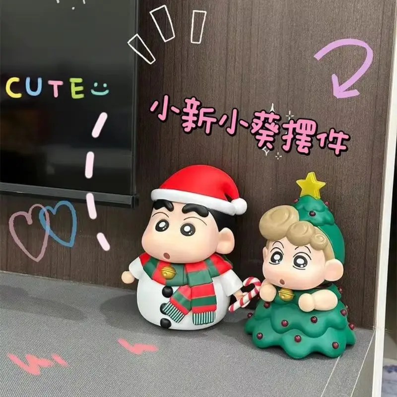 Christmas Crayon Shin Chan Handmade Snowman Christmas Tree Sunflower Cute Desktop Christmas Gift Collect Wholesale Birthday Gift