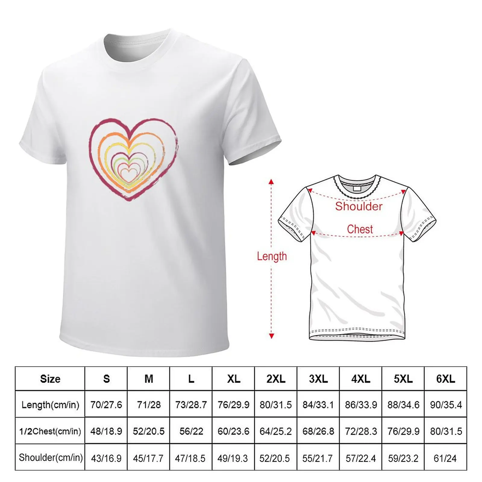 heart shaped magnet T-shirt oversizeds boys whites animal prinfor boys Men's t-shirt