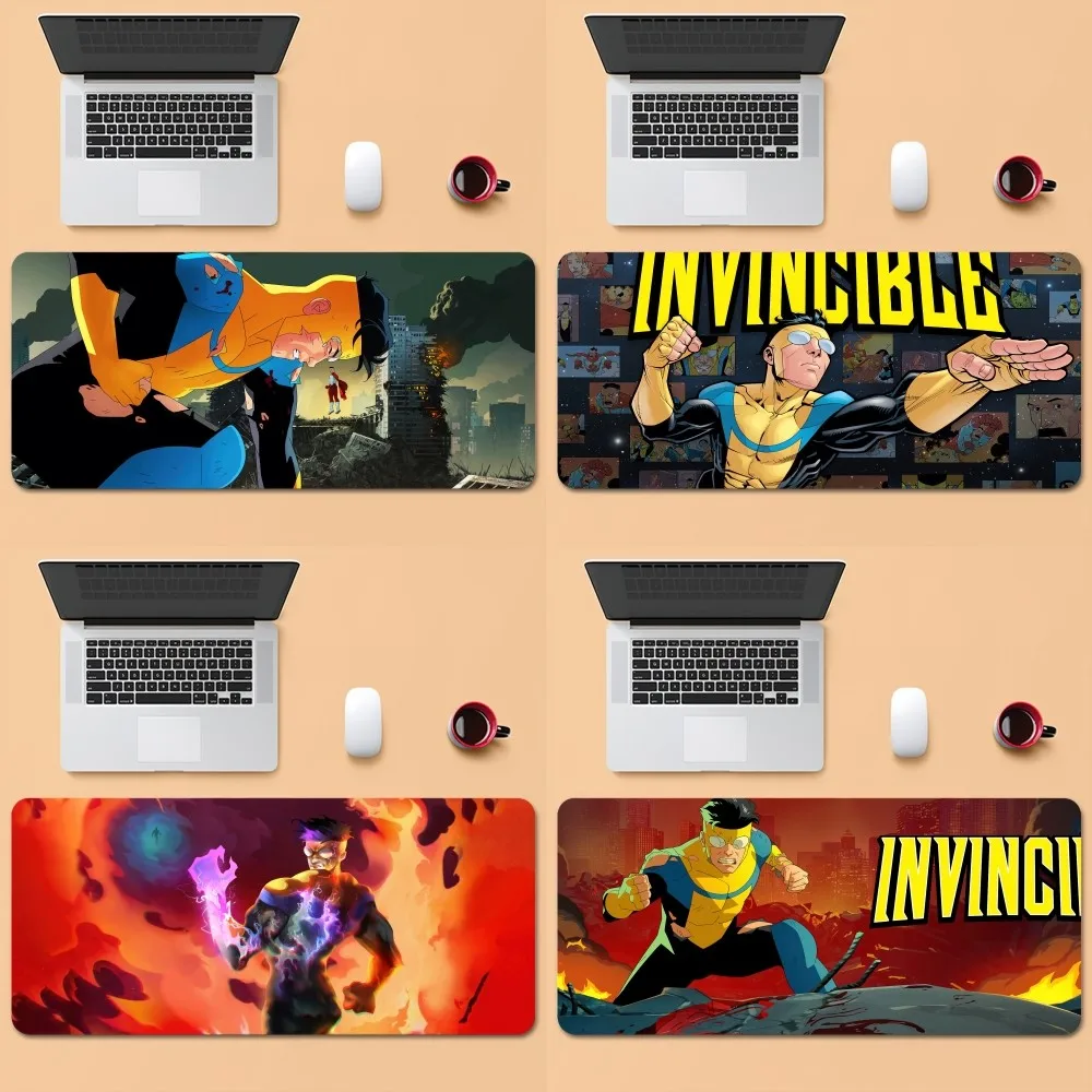 

Cartoon I-Invincible Comics Cool Mousepad Office Large Small Computer PC Keyboard Mouse Rubber Game Anti-Slip Mice Mat Big