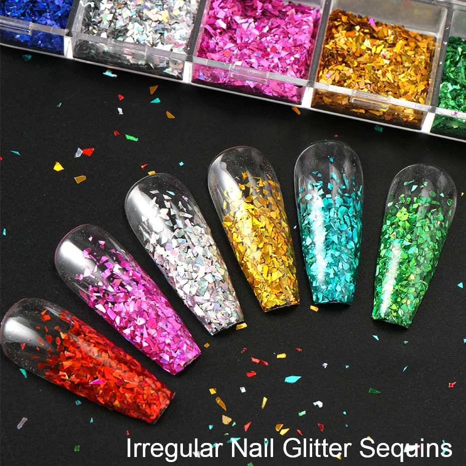 12 Gitter Unregelmäßige Flocke – Gold Foil Flakes Bewertung und Preis