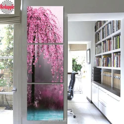 5D diamond embroidery painting, 3D full drill, cross stitch, vertical Sakura, DIY landscape decoration, gift, 3PCs