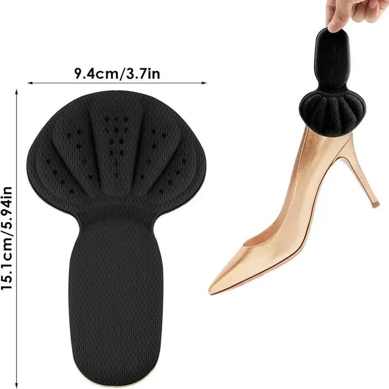 New 2 in 1 Sponge Heel Cushion Back of Inserts Heel Protectors Shoe Pads for Shoe Too Big Soft Mesh Heel Grips Shoes Insoles