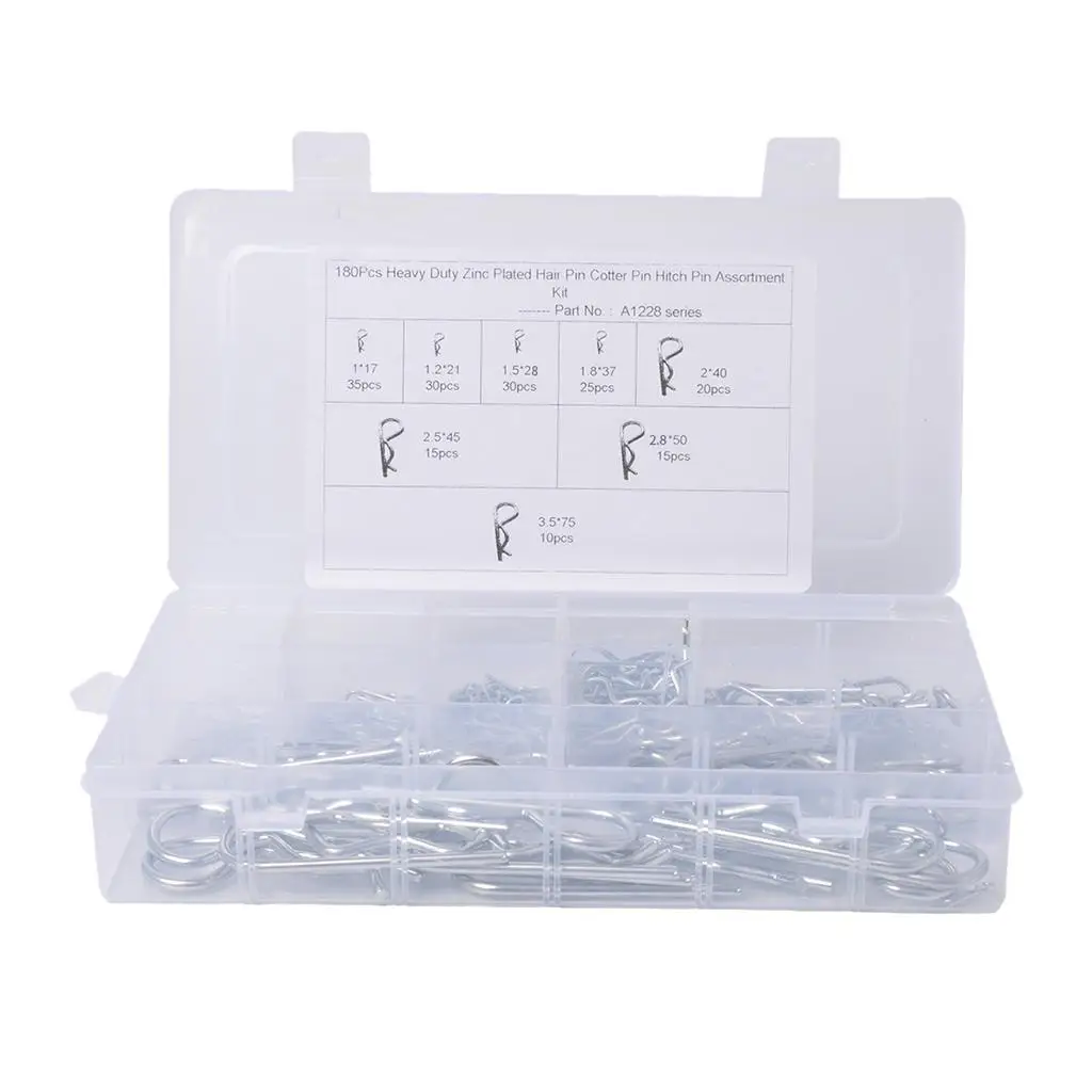 

180x Mechanical Towbar Hair Tractor Clip Assortment Set Cotter