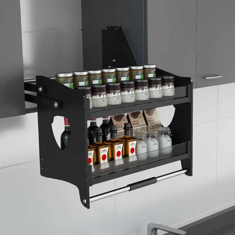 

Кухонная корзина-подъемник, выдвижная полка, складные плюшевые полки для хранения, роскошные большие настенные корзины-органайзеры, кухонные органайзеры