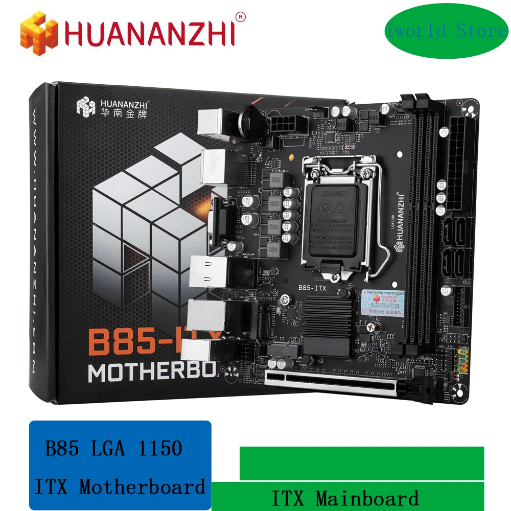 

HUANANZHI B85 ITX Motherboard Intel LGA 1150 i3 i5 i7 E3 DDR3 1600MHz 16GB M.2 SATA USB3.0 VGA DP HDMI-Compatible