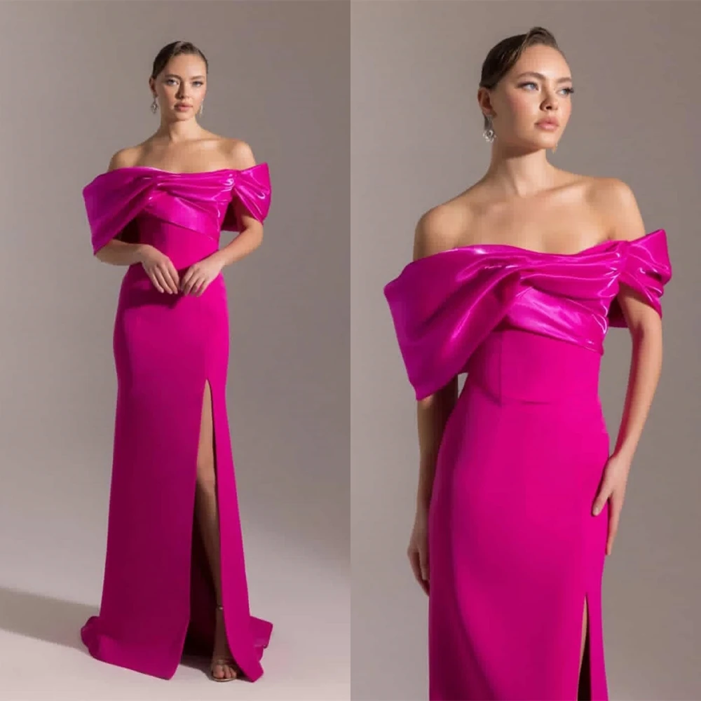 맞춤형 우아한 핑크 저지 이브닝 드레스 우아한 우아한 끈이 없는 캡 슬리브 칵테일 드레스 고품질 파티 드레스