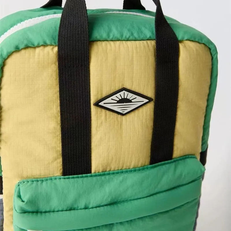 Spring and summer new fashion trend lightweight yellow with green backpack for boys and girls