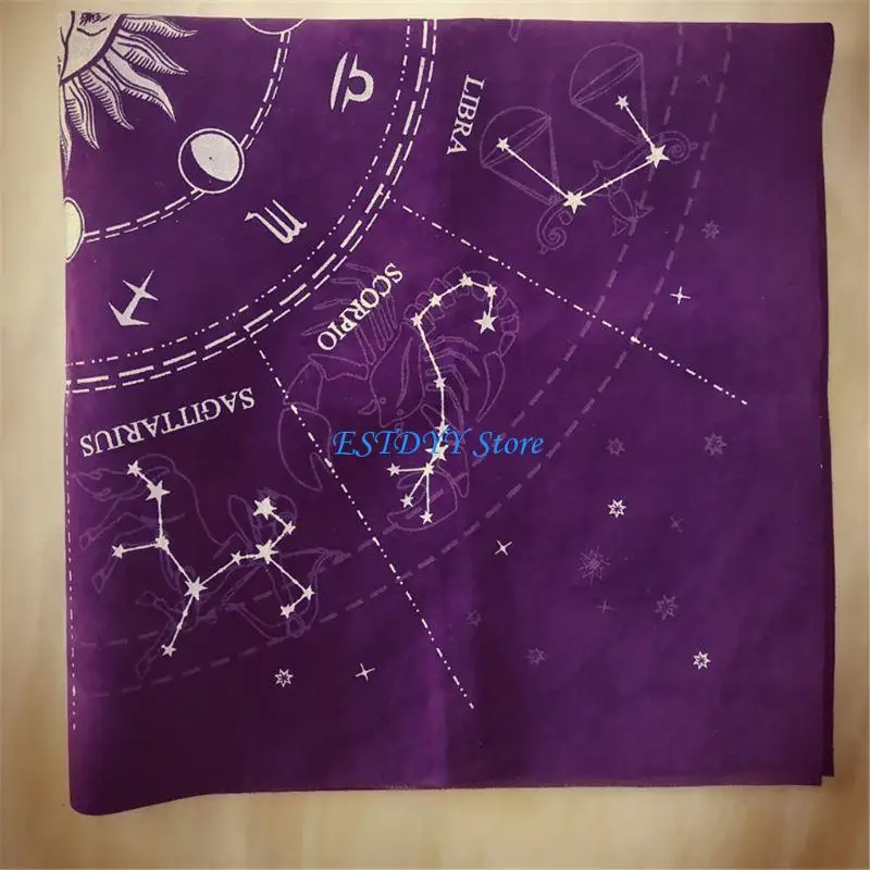 G6DE Square Flannel Tarot Altar Cloth Card Board Game Astrology for Oracle Card Pad Table Cover Card Mat Divination Tableclot