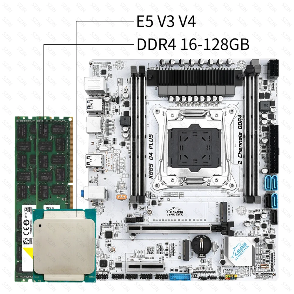 

X99 Материнская плата CPU Combo Xeon Set с E5 V3 V4 DDR4 16-128G Двухканальная поддержка M.2 NVME NGFF 3 * SATA 3.0 Игровой комплект