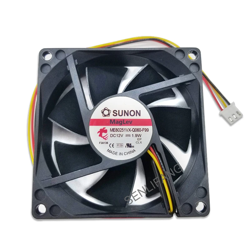 

Well Tested ME80251VX-Q060-F99 DC 12V 1.9W 8025 80x80x25mm 3-Line 8CM Cooling Fan