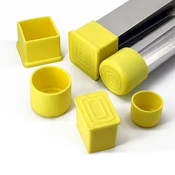 Bouchons en Plastique Jaune, Inserts d'Obturation, Bouchons Rectangulaires, Carrés et Ronds, 15x30mm-50x50mm, 22mm, 25mm, 28mm, 30mm, 32mm, 48mm, 50mm