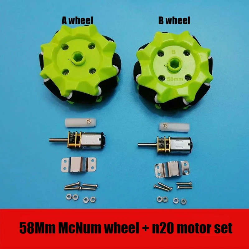 Science and Education Intelligent Car Kit with 58mm Mecanum Omni Wheels and High-Torque N20 Reduction Motors