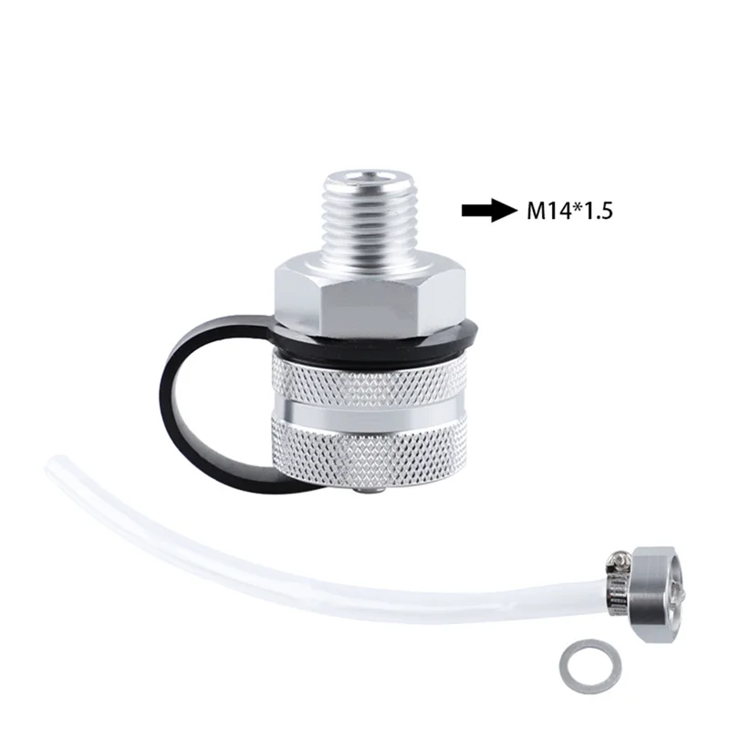 BAAG-알루미늄 합금 오일 배출 밸브 빠른 회전 휴대용 오일 배출 밸브(M14x1.5 M12x1.5 호스 연결 부착 포함)