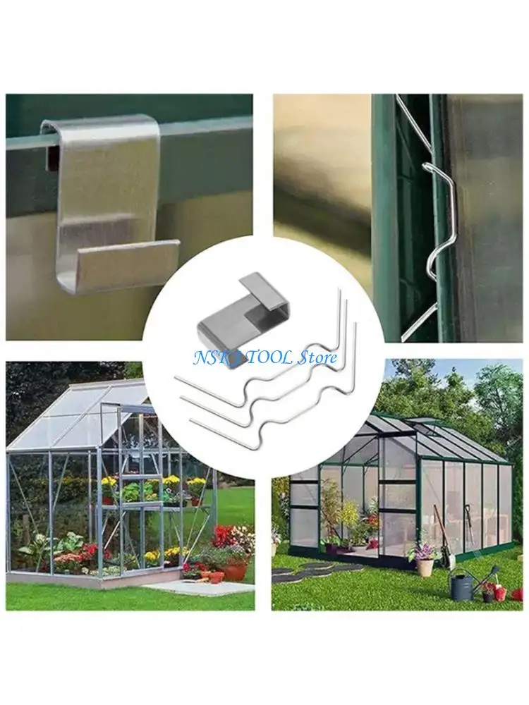 

L8RC Stainless Steel Greenhouse Fasteners Clamps 7.5cm Length Glass Retention Clips
