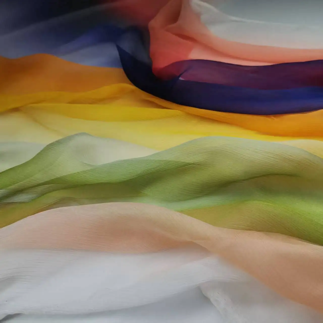 

Распродажа: Цветная тонкая ткань, радужный шелк омбре, 100% мягкий дышащий креп-шелк для рукоделия