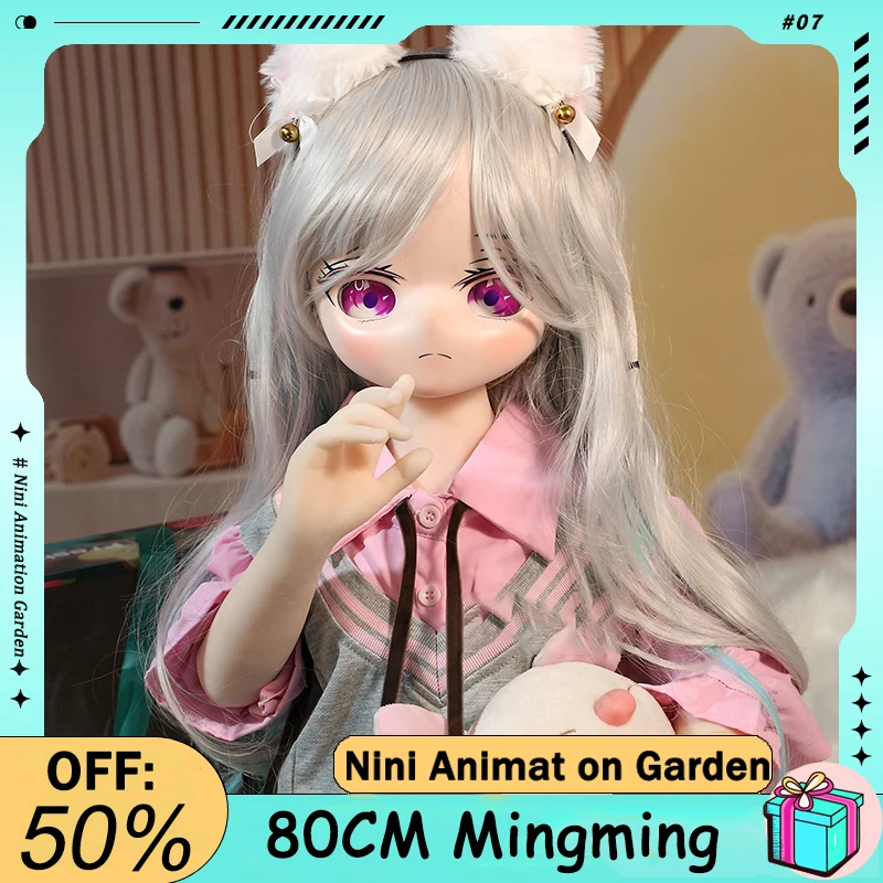 

85CM Anime Doll BJD Doll Japanese Cartoon Character Toy Model 3D Pink Eyes Soft Body Adjustable