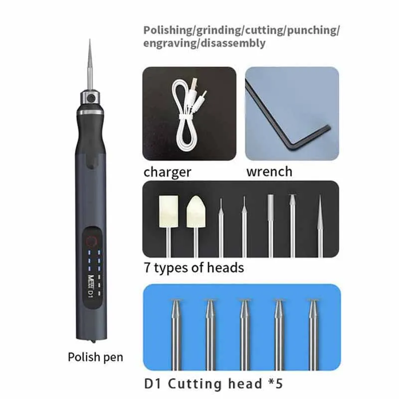 MaAnt D1 D2 Intelligent Charging Grinding Pen Polishing Grinding Cutting Drilling Carving Disassembly Face Lattice Cutting Tools