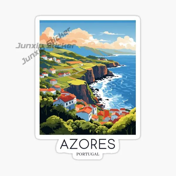 Azores Portugal Flag National Emblem Scenic Tourism Car Sticker Waterproof Self-Adhesive Wall Off-Road Car Accessories Decal