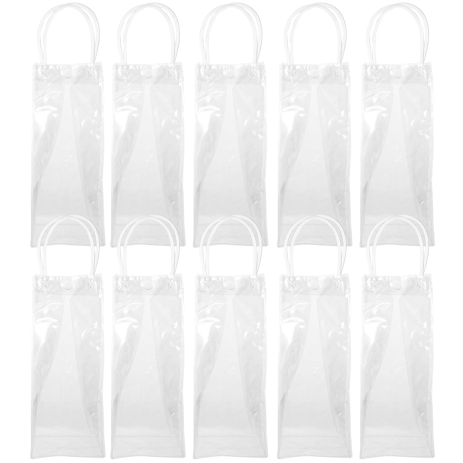 

10PCS Transparent PVC shopping Bags Beer Ice Bags portable Pvc Pouch Bags Reusable Tote Bags multiuse home party gift