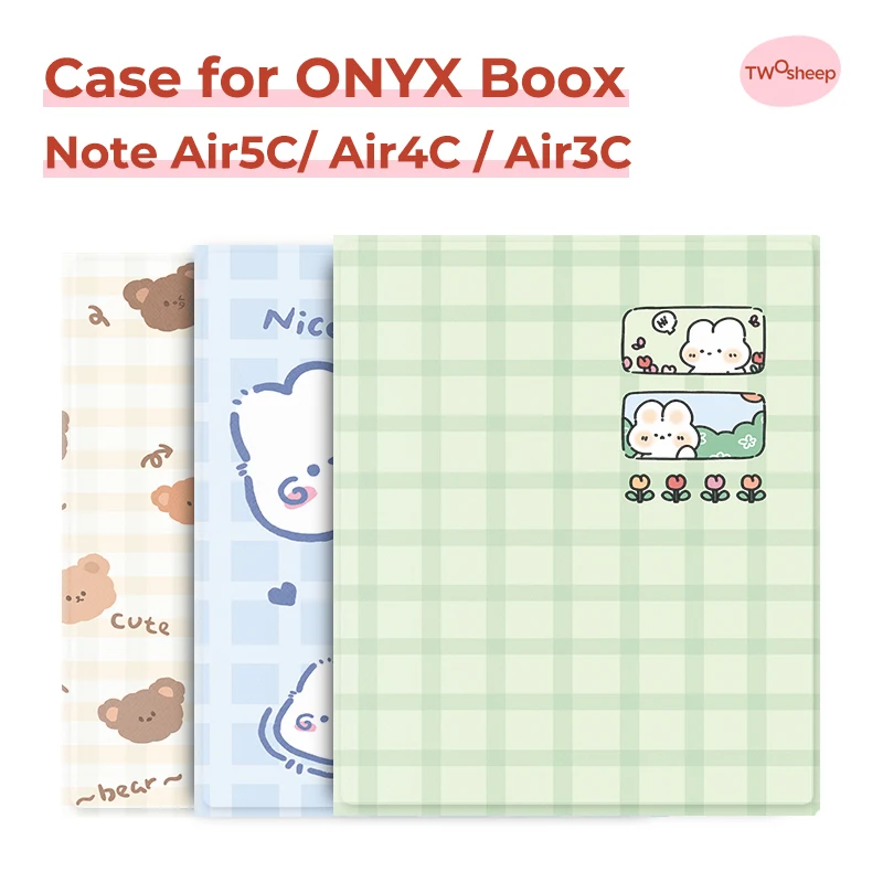

twosheep Cute Illustration Magnetic Case suit for ONYX Boox Note Air5c Note Air4c Note Air3c Auto Wake Stand Slim Folio Cover