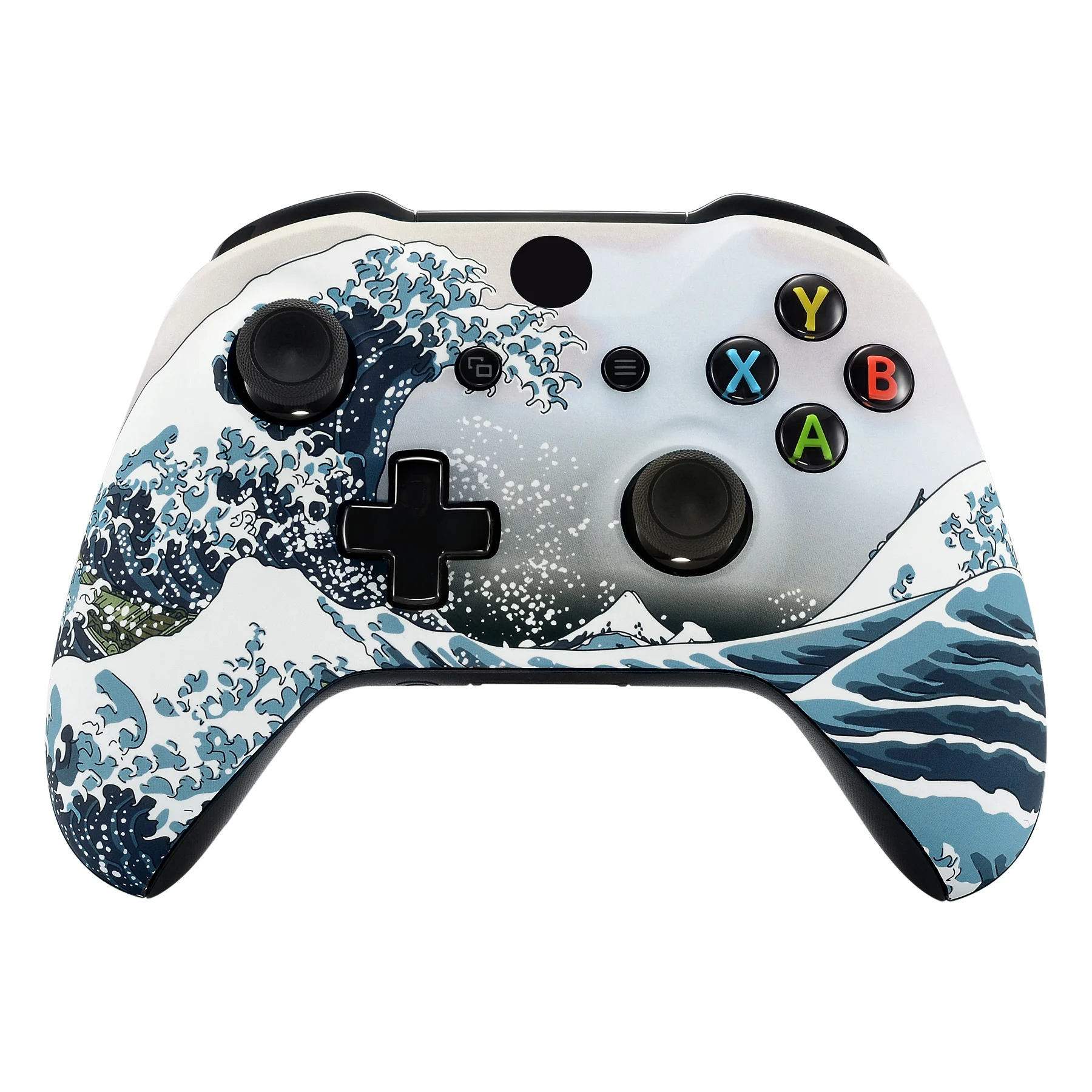 eXtremeRate for Xbox One X & One S Controller The Great Wave Soft Touch Replace Parts Front Shell