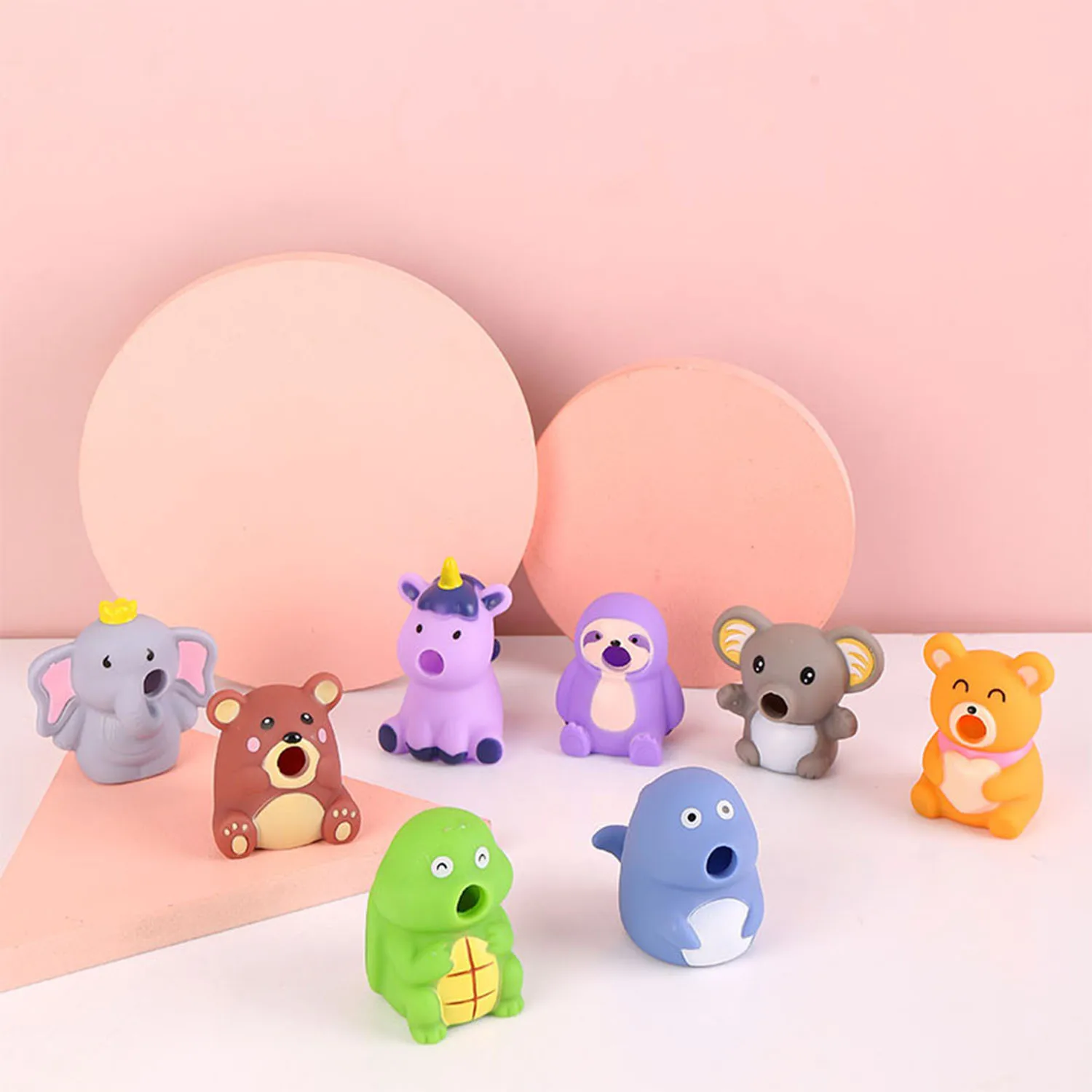 Funny Slime Toys Mini Animal Dolls Pinch Press Ball Tongue Out Stress Reliever Toys Vomit Pinch Toys for Kids and Adults