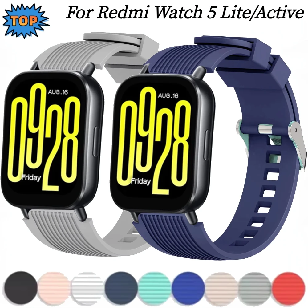 22mm Silicone Strap For Redmi Watch 5 Lite/5 Active Comfortable Adjustable Bracelet Watchband for Redmi Watch 5 Lite Accessories