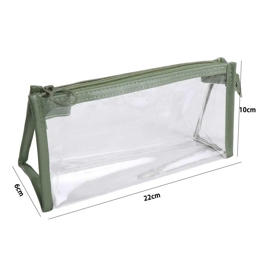 حقيبة مستحضرات التجميل الكورية هدايا الطلاب منظم قرطاسية حقيبة التخزين حقيبة أقلام رصاص شفافة سستة حقيبة أقلام مقلمة