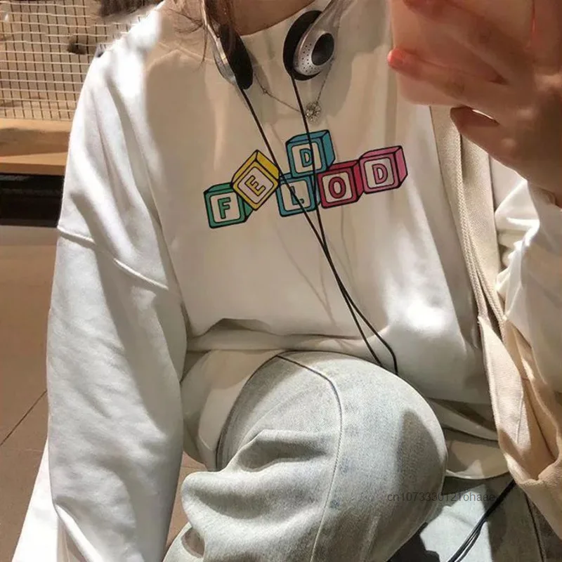 Sanrio hello kitty em torno do pescoço hoodie estudantes do sexo feminino outono novo solto design simples pulôver versão coreana versátil tendência topo