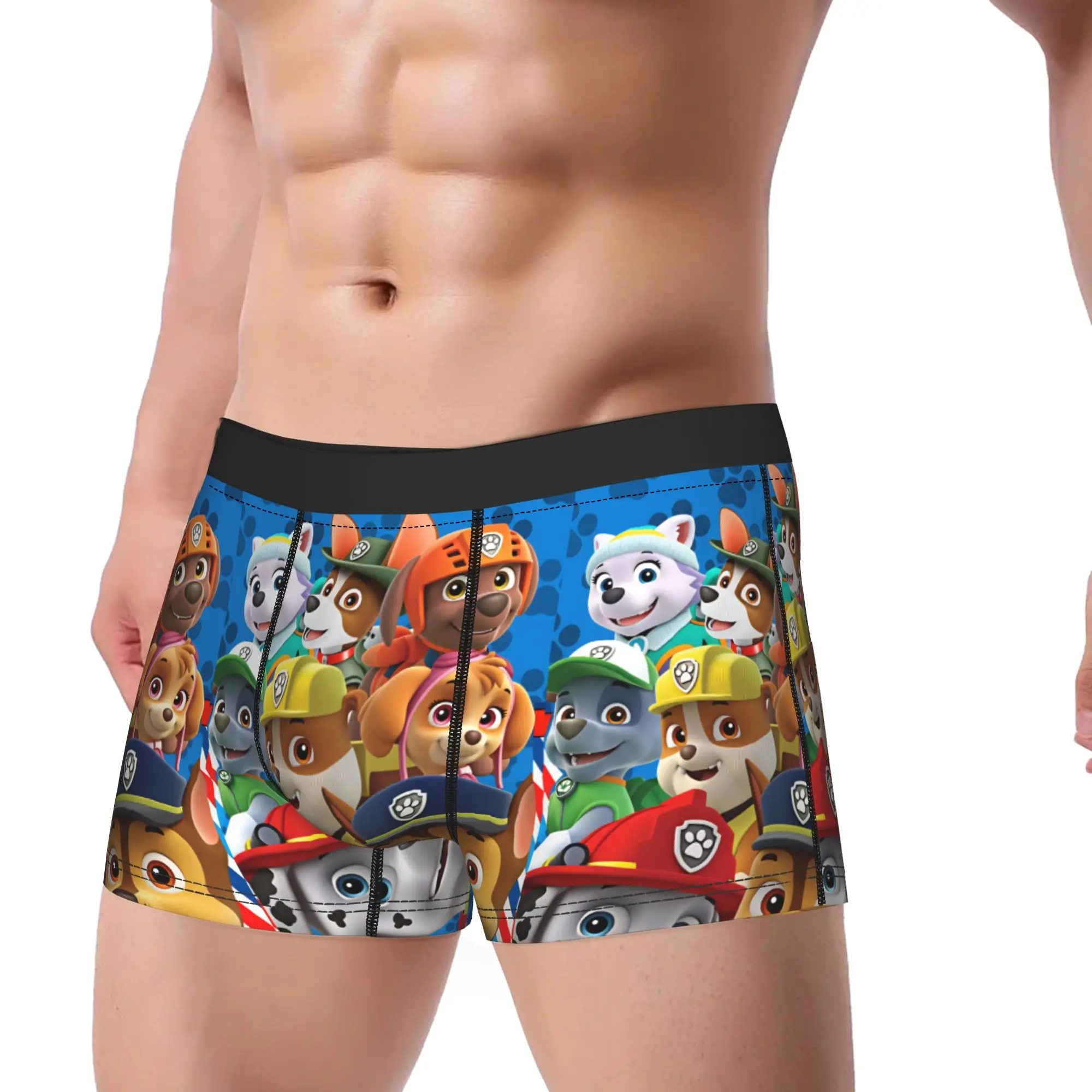 Paw Dogs Vertical Main Team Character Trunk 3D Pouch Underwear Trenky Design Shorts Briefs Soft Trend Men's Underpants Plus Size