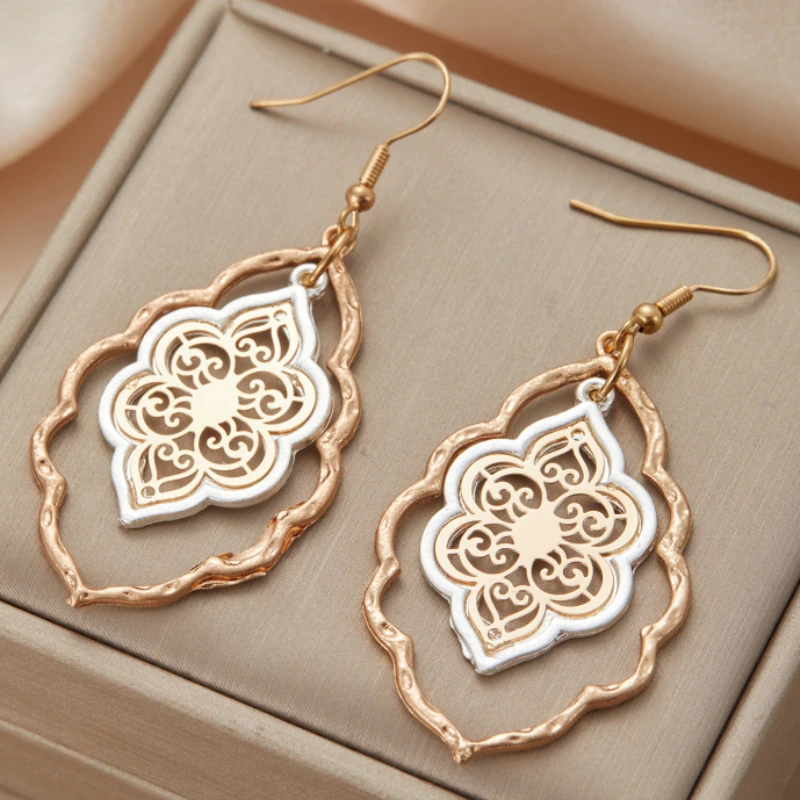 Personalized Trendy Irregular Geometric Pendant Earrings, Wo