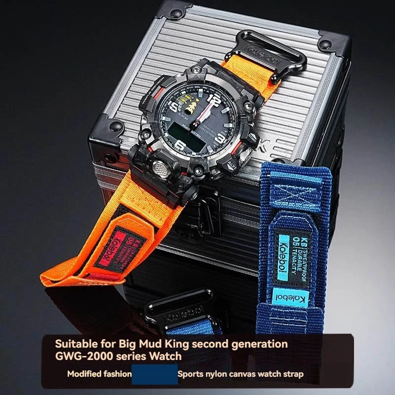 For G-SHOCK Casio WatchBand Second Generation Big Mud King Modified GWG2000 GWG-2000 GWG-2040 series Men's Canvas strap