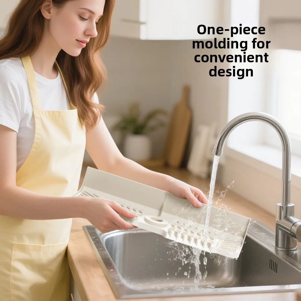 Neue Silikon Wasserhahn Pad Waschbecken Splash Board Badezimmer Eitelkeit Ablauf Pad Lagerung Rack Tablett Seife Trocknen