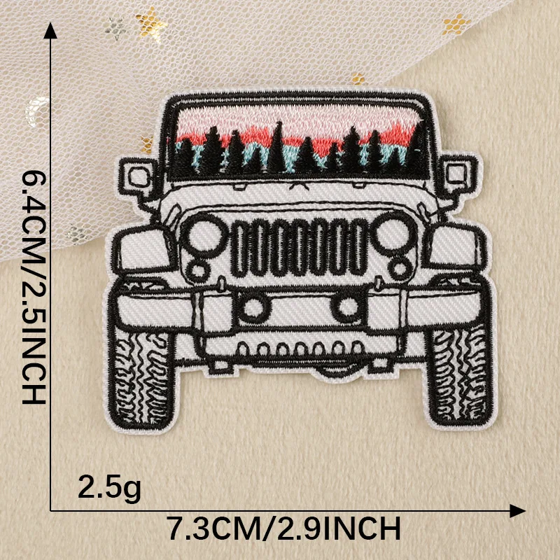 Camerarugzak Jeep Patch, Fietsstrijkbare geborduurde patches voor jassen, rugzakken, petten, hoeden, tassen, kleding