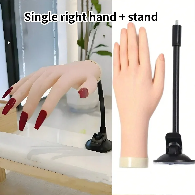 Flexible Silicone Nail Practice Hand Model, Bendable