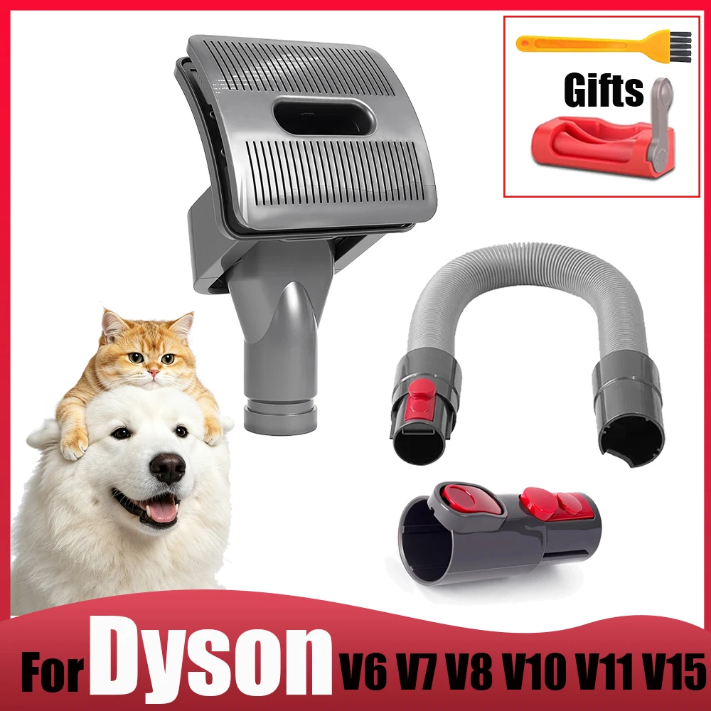 For Dyson Vacuum Pet Brush V6 V7 V8 V10 V11 V15 – Flexible Undercoat Groomer for Dog Cat Shedding, Mats & All Hair Types