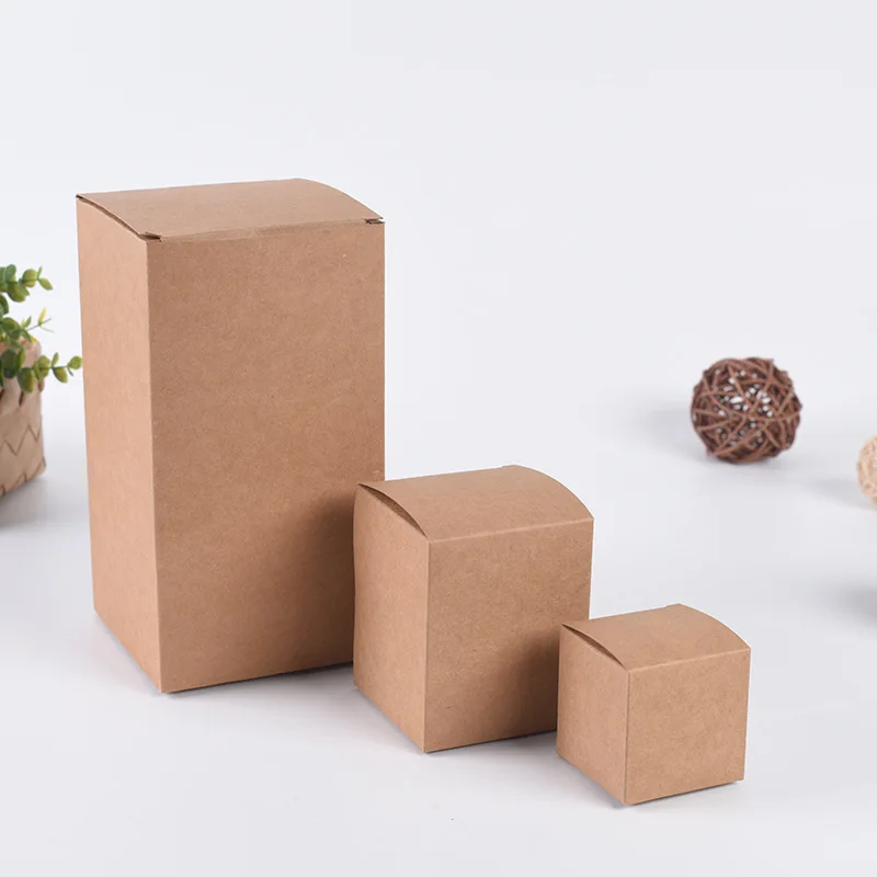 

Kraft Paper Gift Box, DIY Candle Sample Valve Tubes Package Boxes, White Black Paper Craft Pack, 6x6 x height 4-23cm, 25Pcs