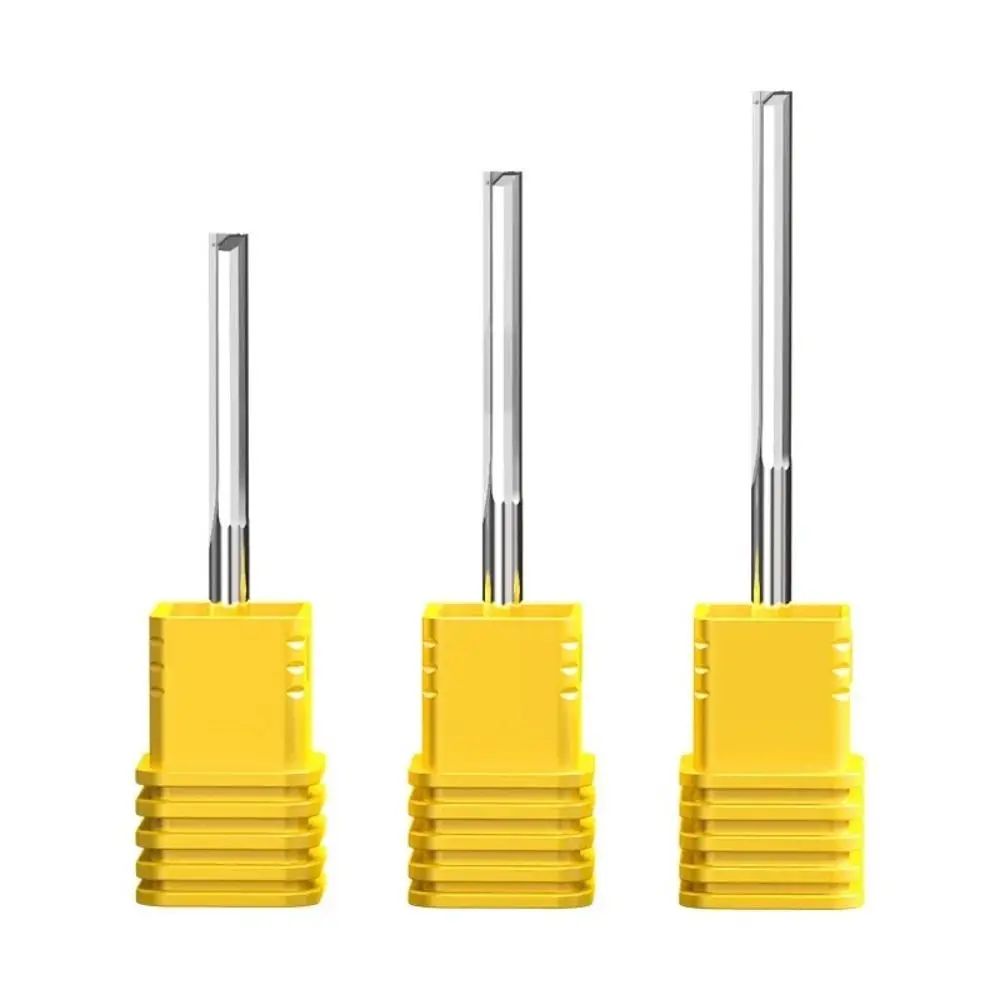 1Pcs Silver 3.175mm Shank 2 Flute Straight Slot Milling Cutter Tungsten Carbide End Mill CNC Router Bit Engraving Bit Tools